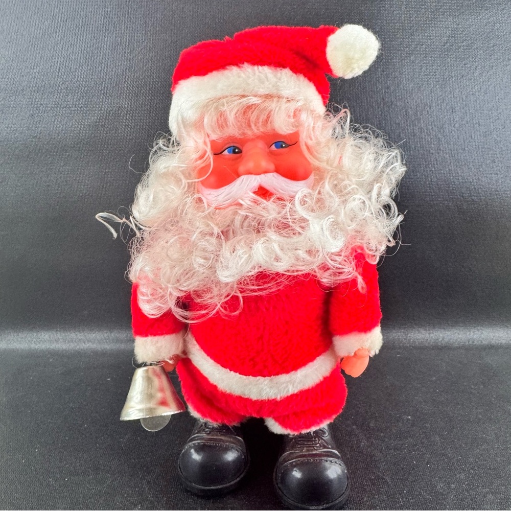 Vintage Bell Ringing Walking Musical Santa Claus Decor  Tested/Works